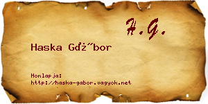 Haska Gábor névjegykártya